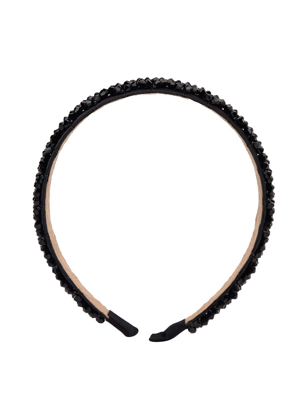 YouBella Hair Jewellery Crystal Studded Knot Shape Hair Band Head Band for Girls and Women (Black)