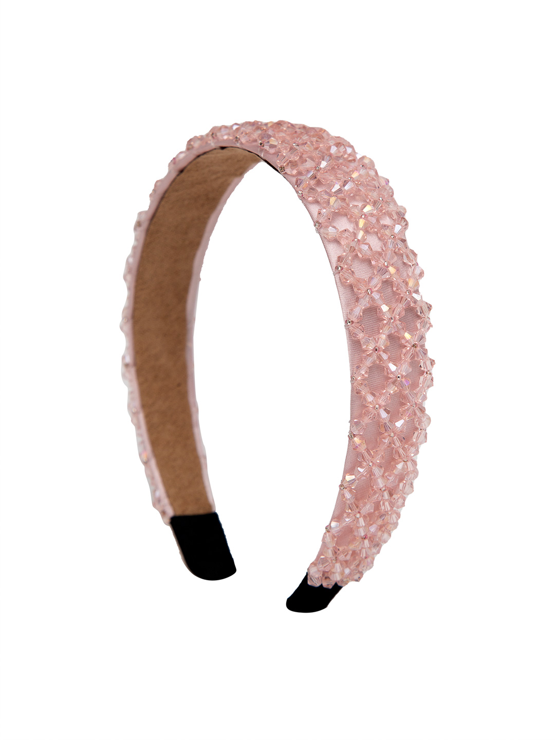 YouBella Hair Jewellery Crystal Studded Knot Shape Hair Band Head Band for Girls and Women (Pink)
