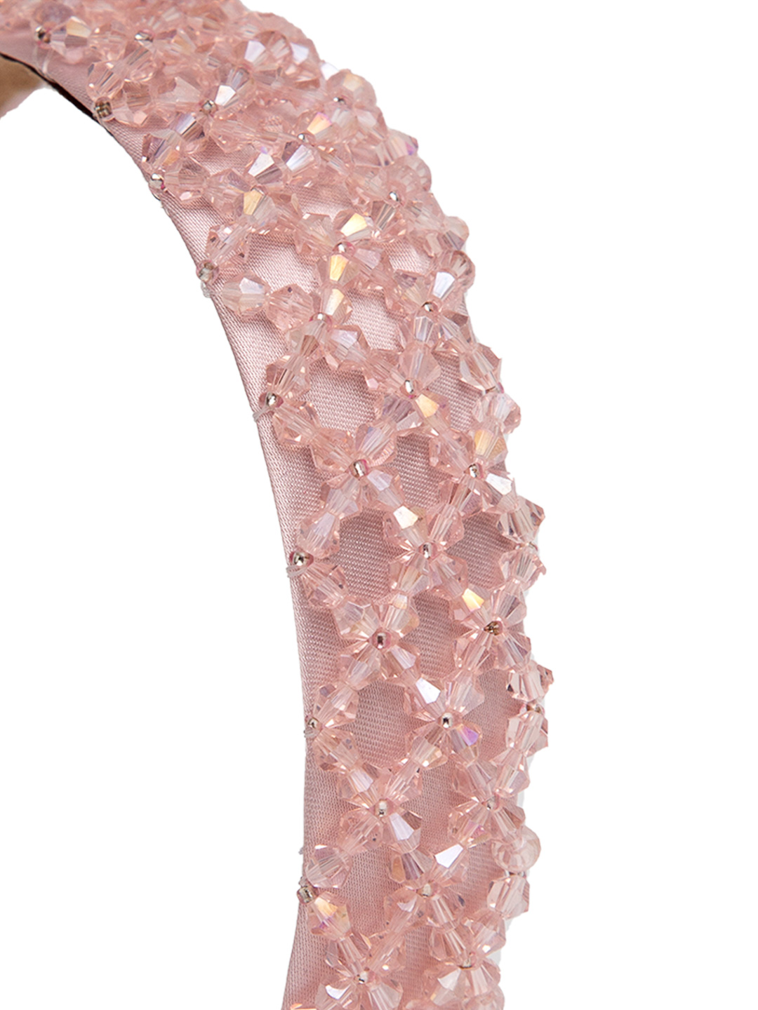 YouBella Hair Jewellery Crystal Studded Knot Shape Hair Band Head Band for Girls and Women (Pink)