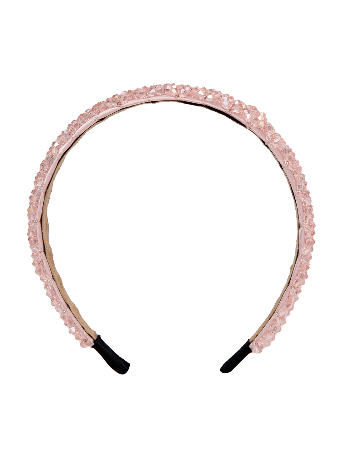 YouBella Hair Jewellery Crystal Studded Knot Shape Hair Band Head Band for Girls and Women (Pink)