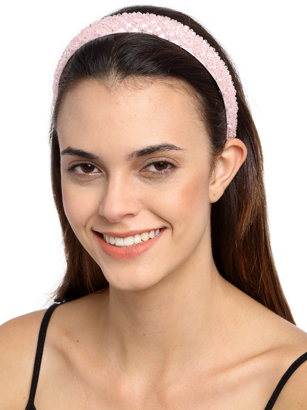 YouBella Pink Embellished Hairband