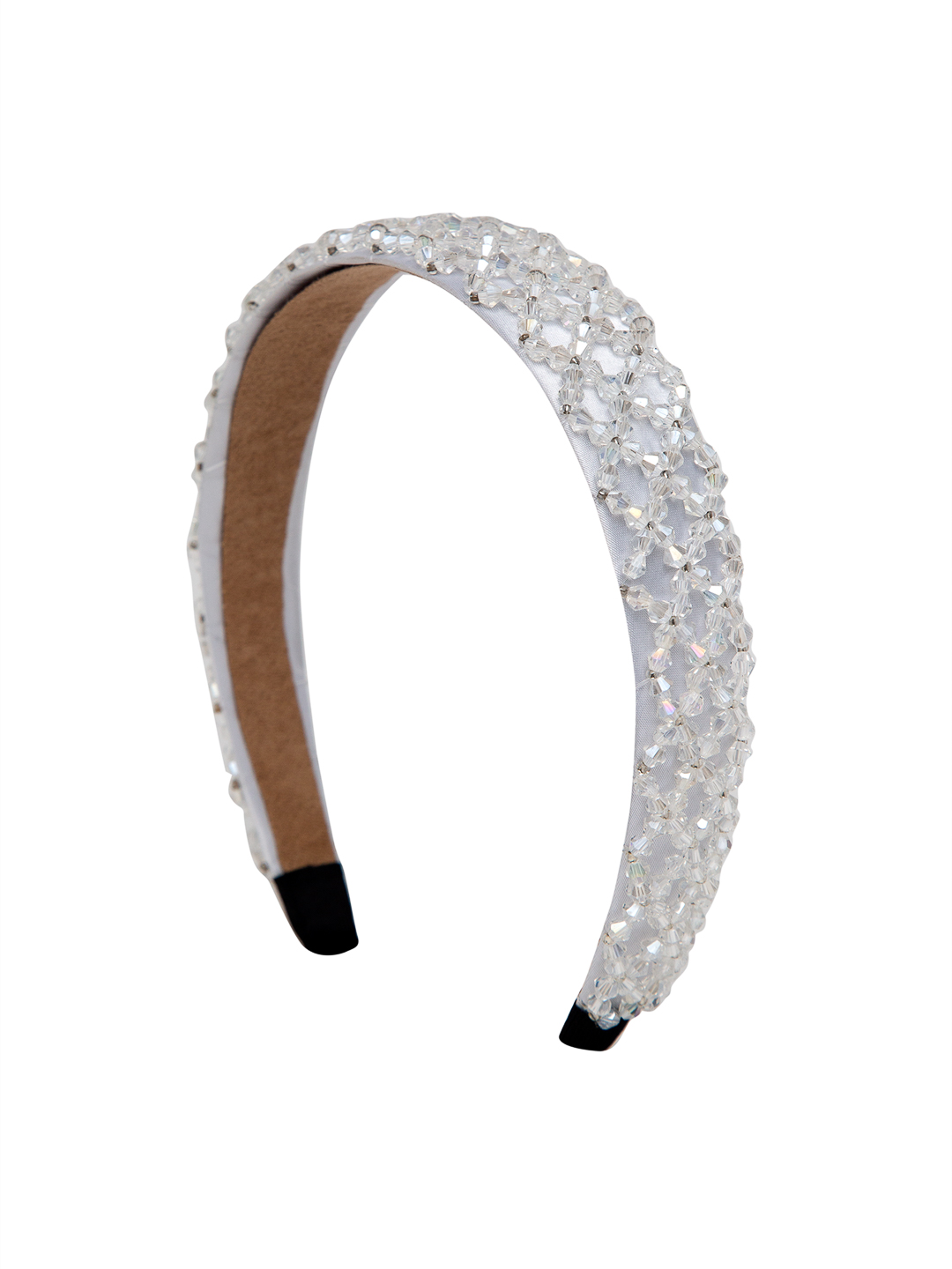 YouBella Hair Jewellery Crystal Studded Knot Shape Hair Band Head Band for Girls and Women (White)