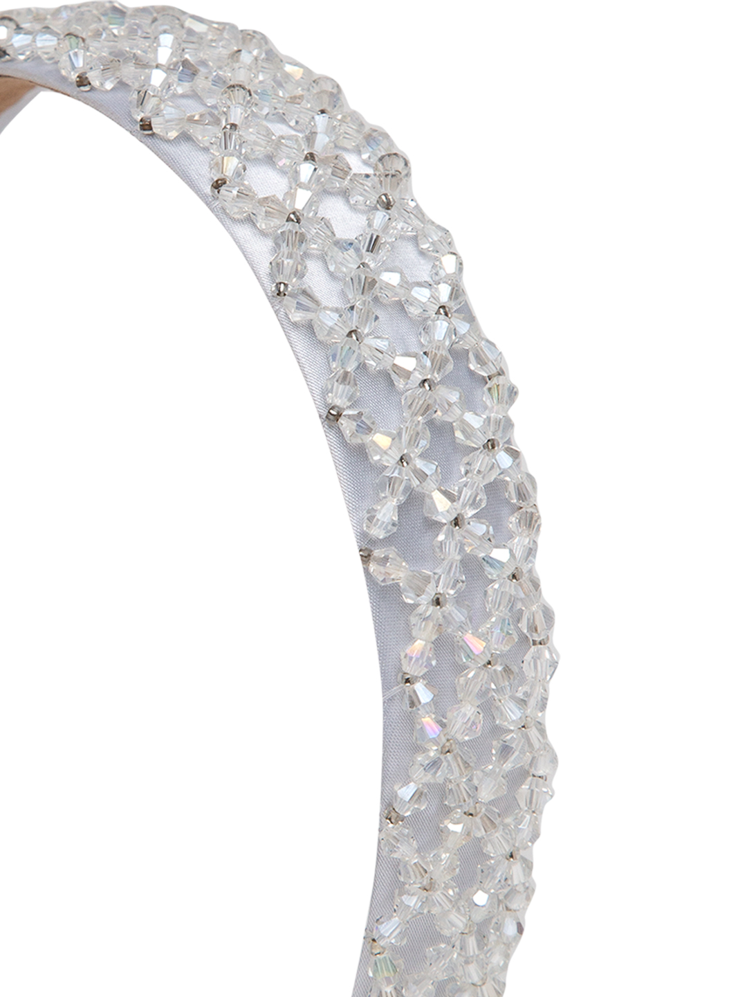 YouBella Hair Jewellery Crystal Studded Knot Shape Hair Band Head Band for Girls and Women (White)
