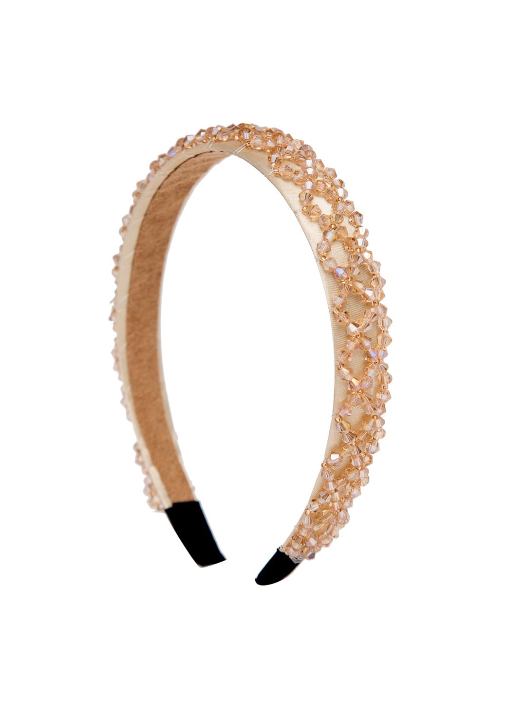 YouBella Hair Jewellery Crystal Studded Knot Shape Hair Band Head Band for Girls and Women (Brown)