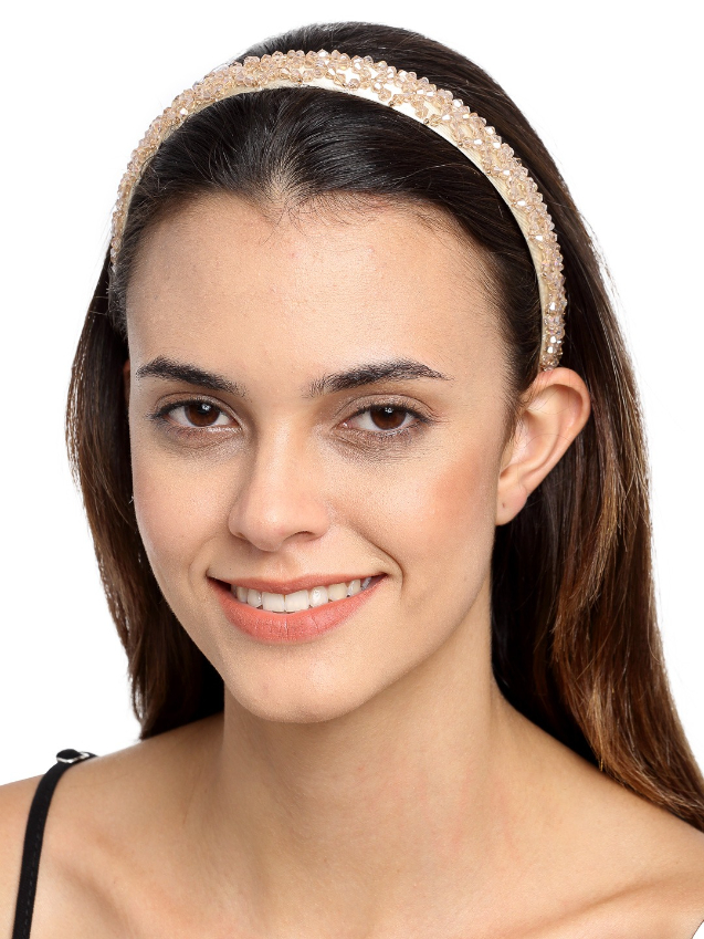 YouBella Brown Beaded Hairband