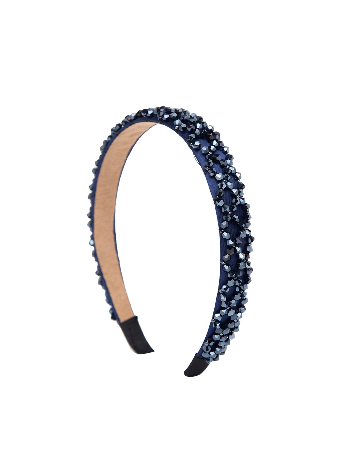 YouBella Hair Jewellery Crystal Studded Knot Shape Hair Band Head Band for Girls and Women (Blue)