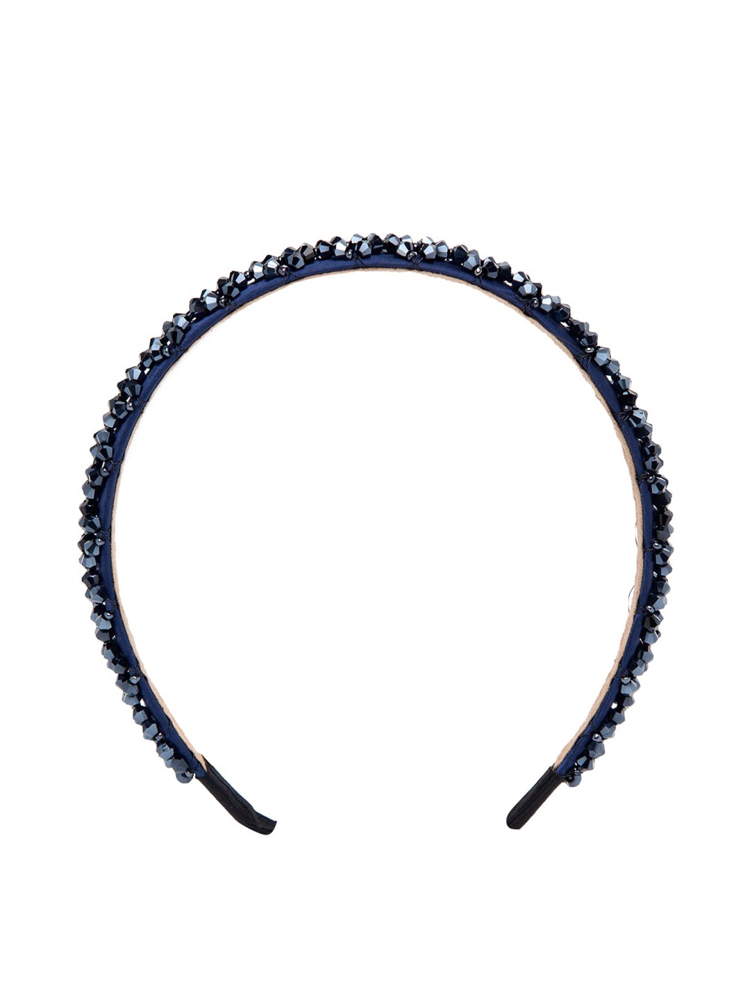 YouBella Hair Jewellery Crystal Studded Knot Shape Hair Band Head Band for Girls and Women (Blue)