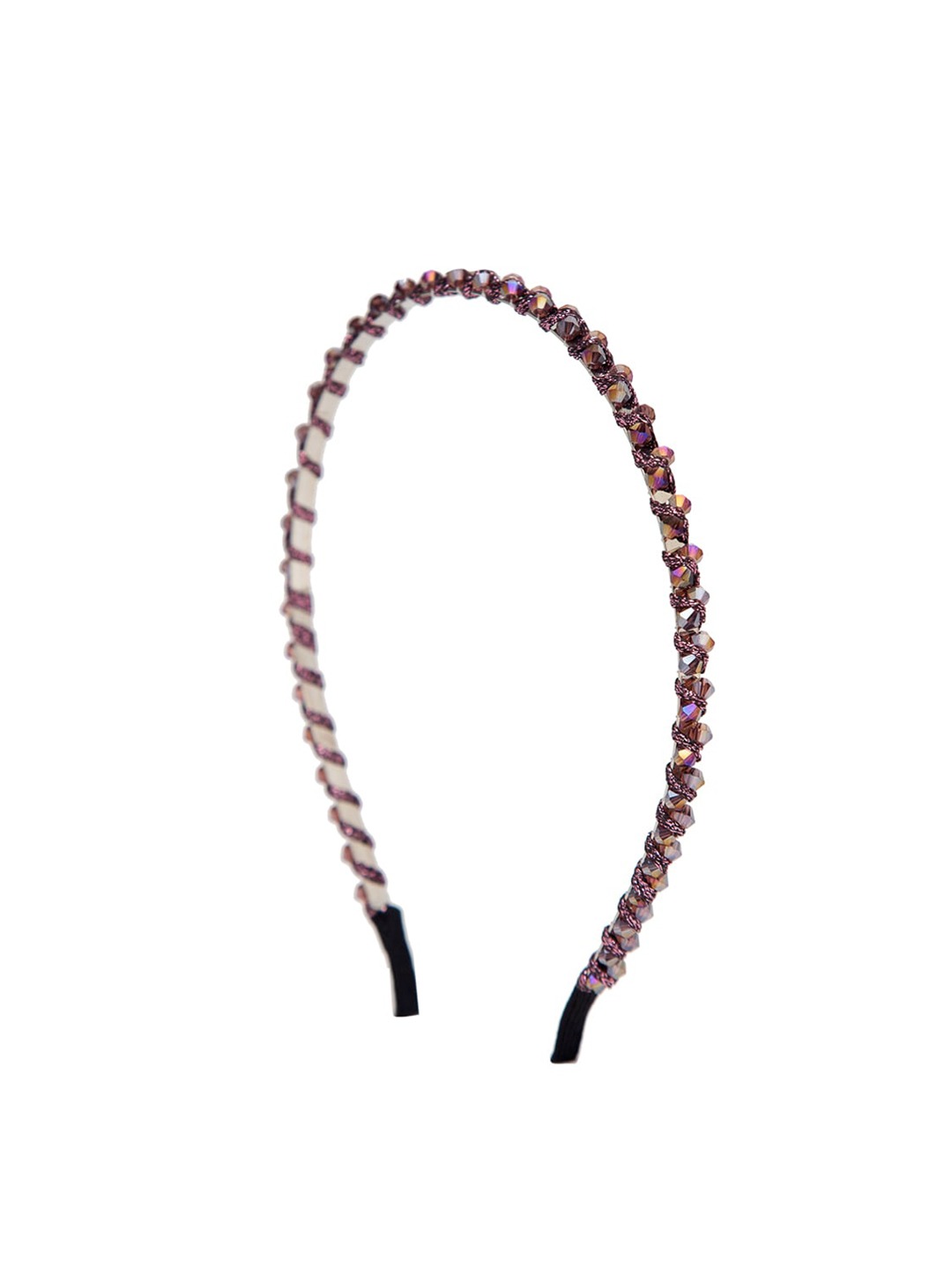YouBella Hair Jewellery Crystal Studded Knot Shape Hair Band Head Band for Girls and Women (Pink)