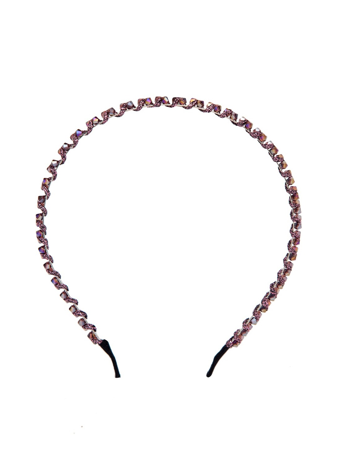 YouBella Hair Jewellery Crystal Studded Knot Shape Hair Band Head Band for Girls and Women (Pink)