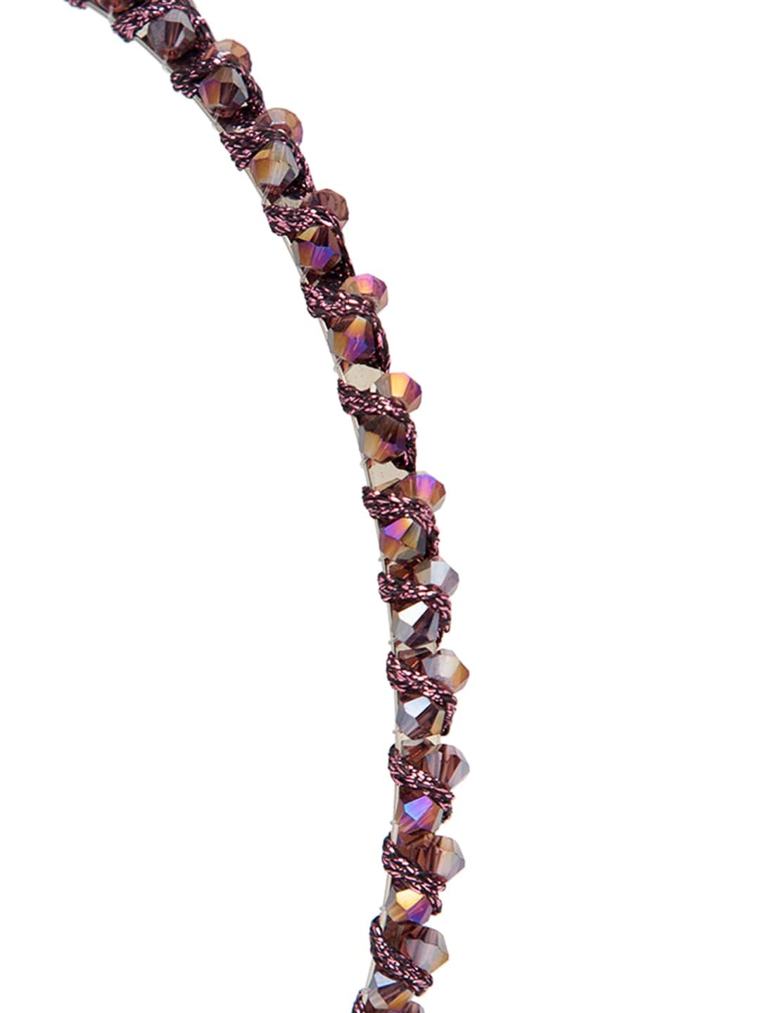 YouBella Hair Jewellery Crystal Studded Knot Shape Hair Band Head Band for Girls and Women (Pink)
