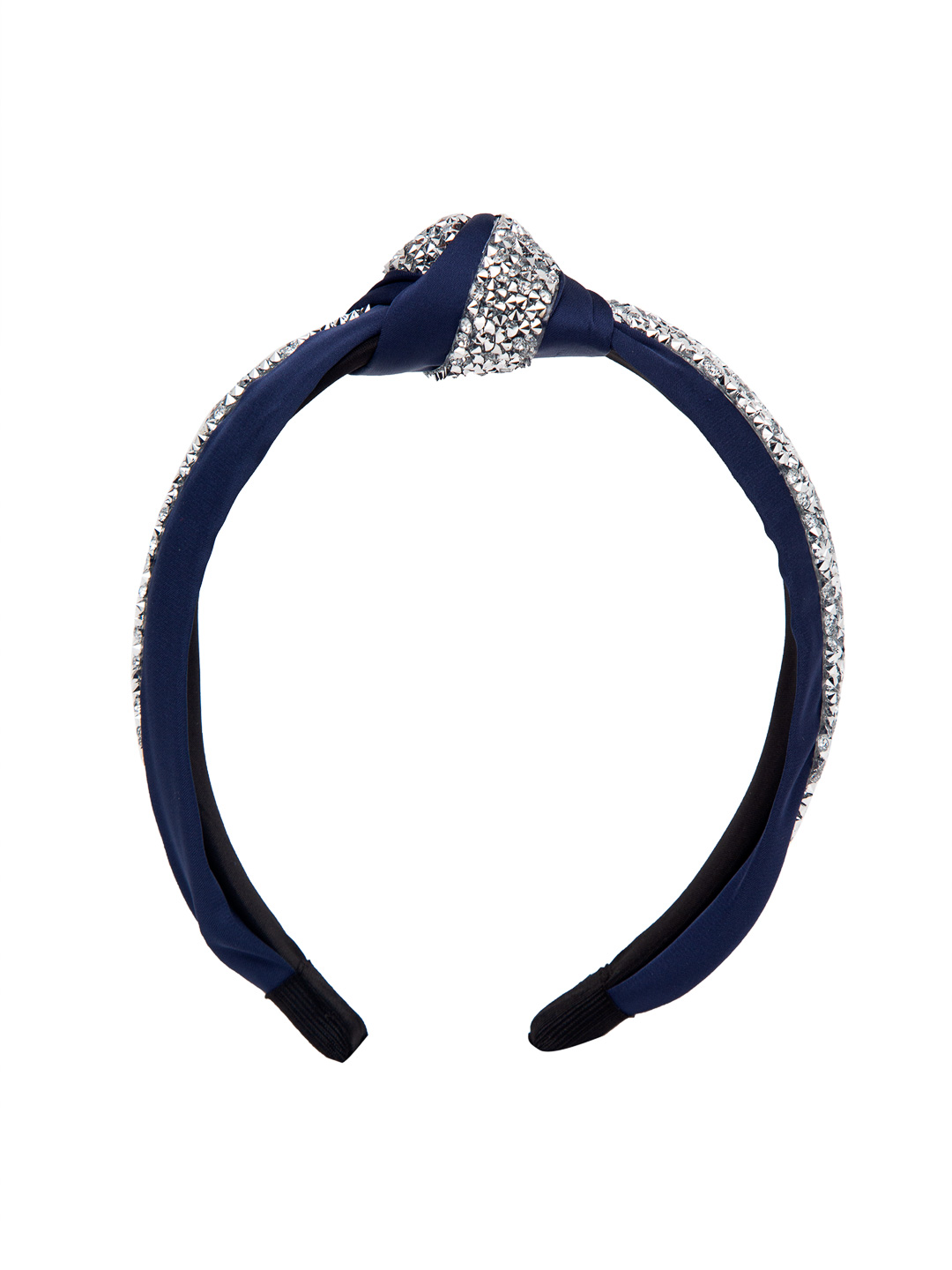 YouBella Hair Jewellery Crystal Studded Knot Shape Hair Band Head Band for Girls and Women (Blue)