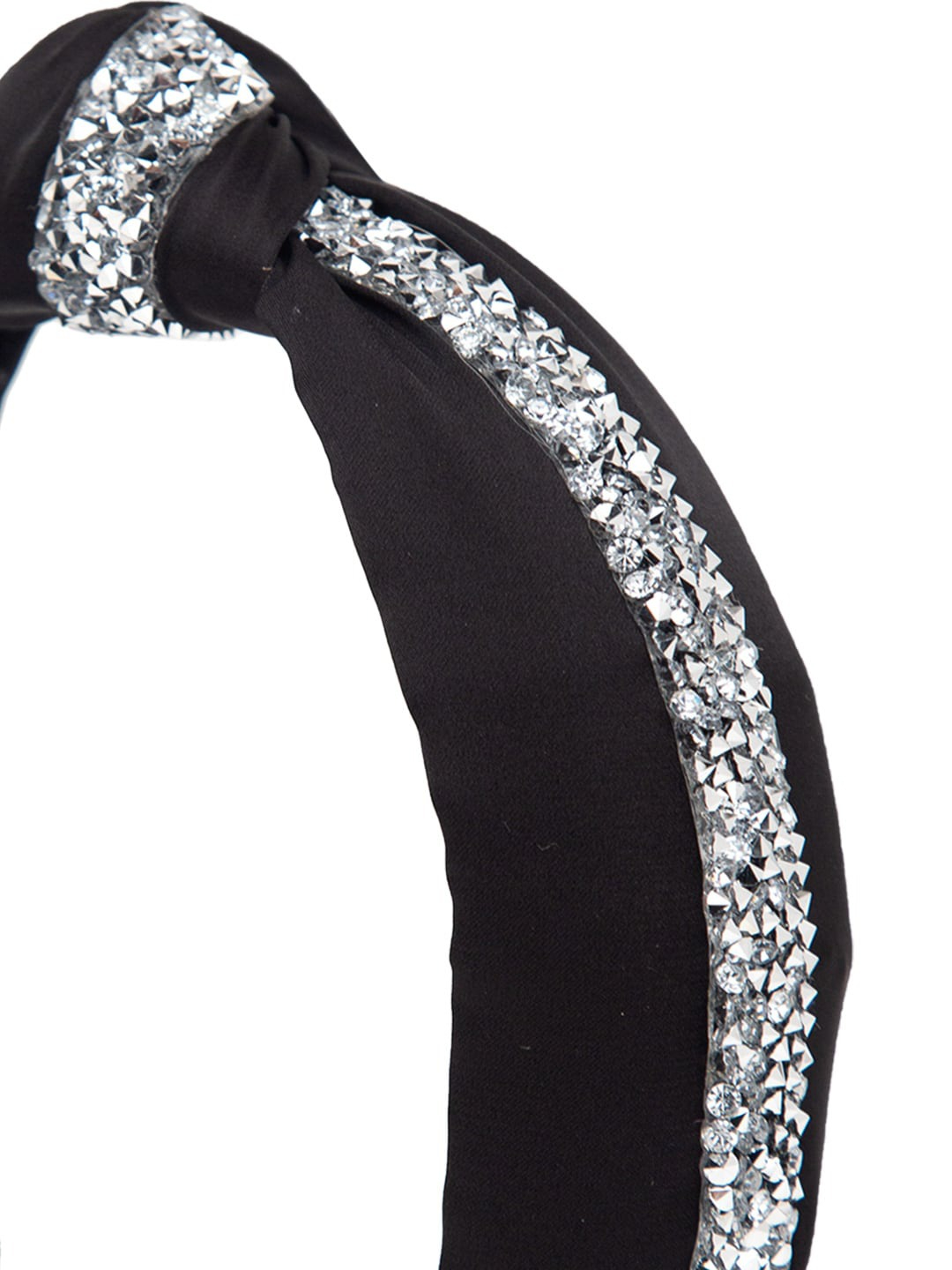 YouBella Black Beaded Knot Hair Band