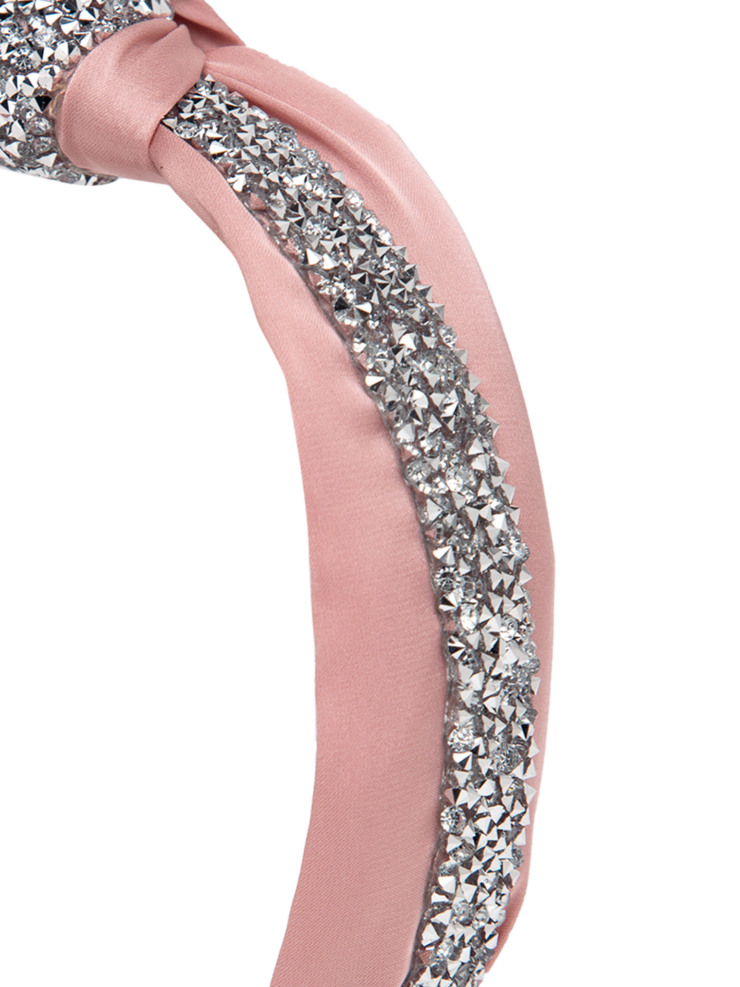 YouBella Hair Jewellery Crystal Studded Knot Shape Hair Band Head Band for Girls and Women (Pink)