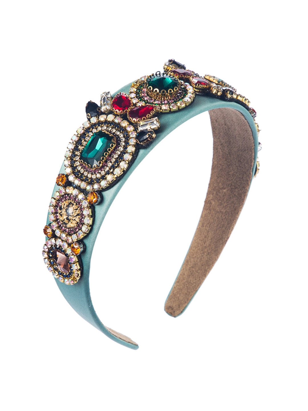 YouBella Hair Jewellery Premium Crystal Studded Hair Band Head Band for Girls and Women (Blue)