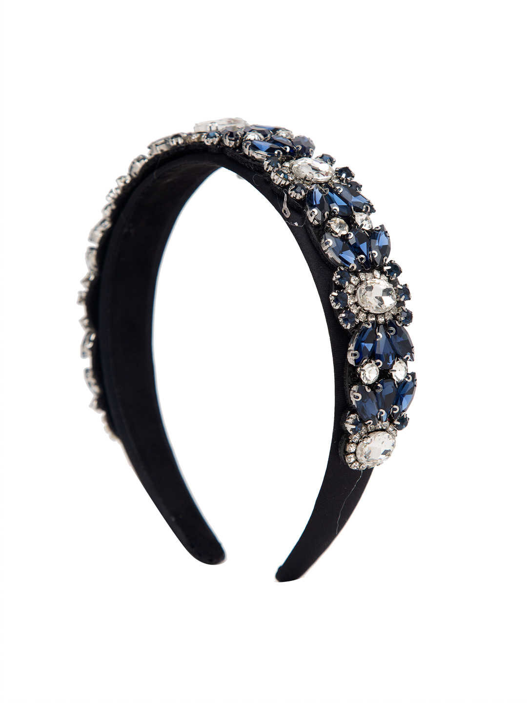 YouBella Hair Jewellery Premium Crystal Studded Hair Band Head Band for Girls and Women (Blue)