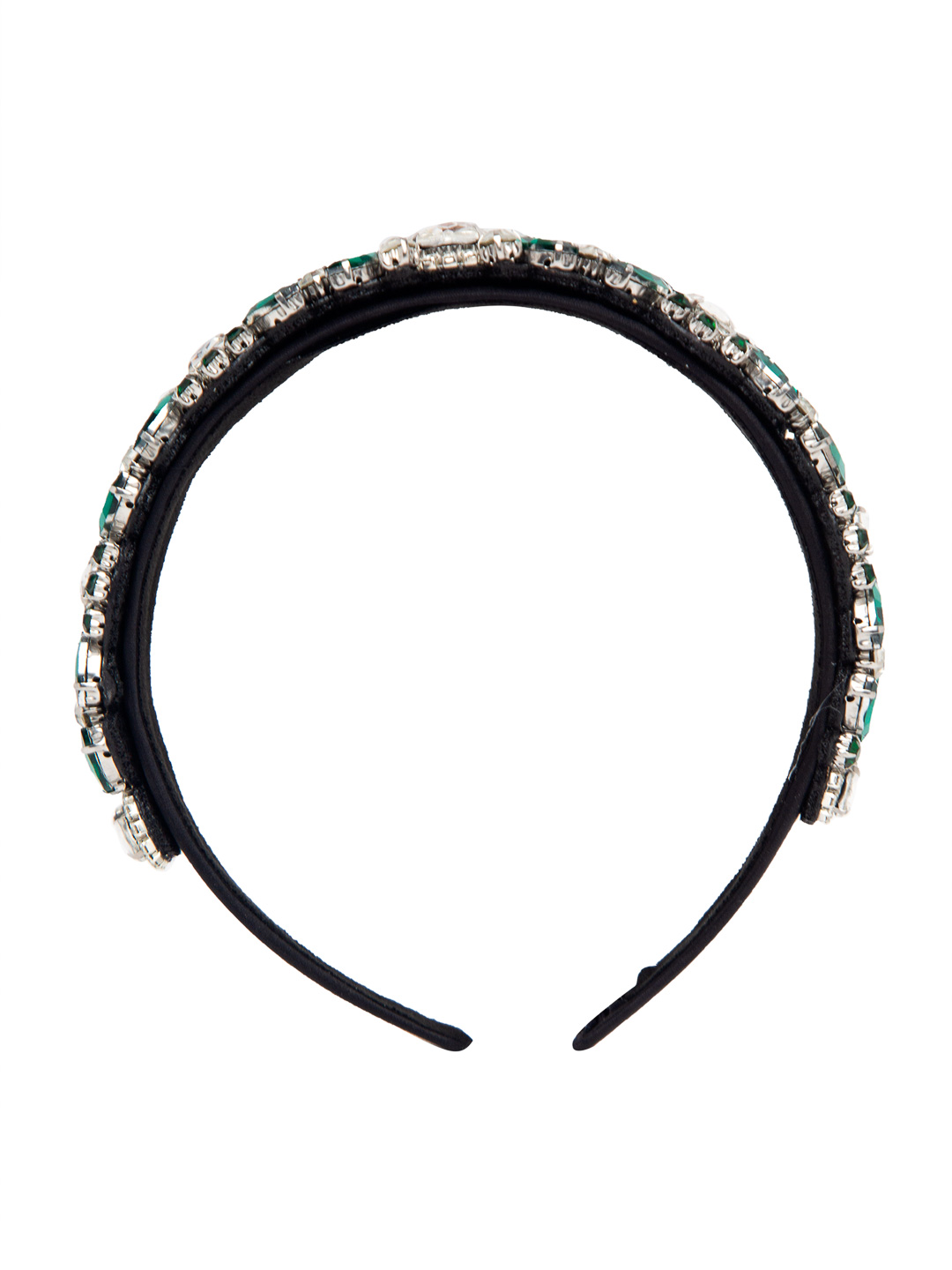 YouBella Hair Jewellery Premium Crystal Studded Hair Band Head Band for Girls and Women (Green)