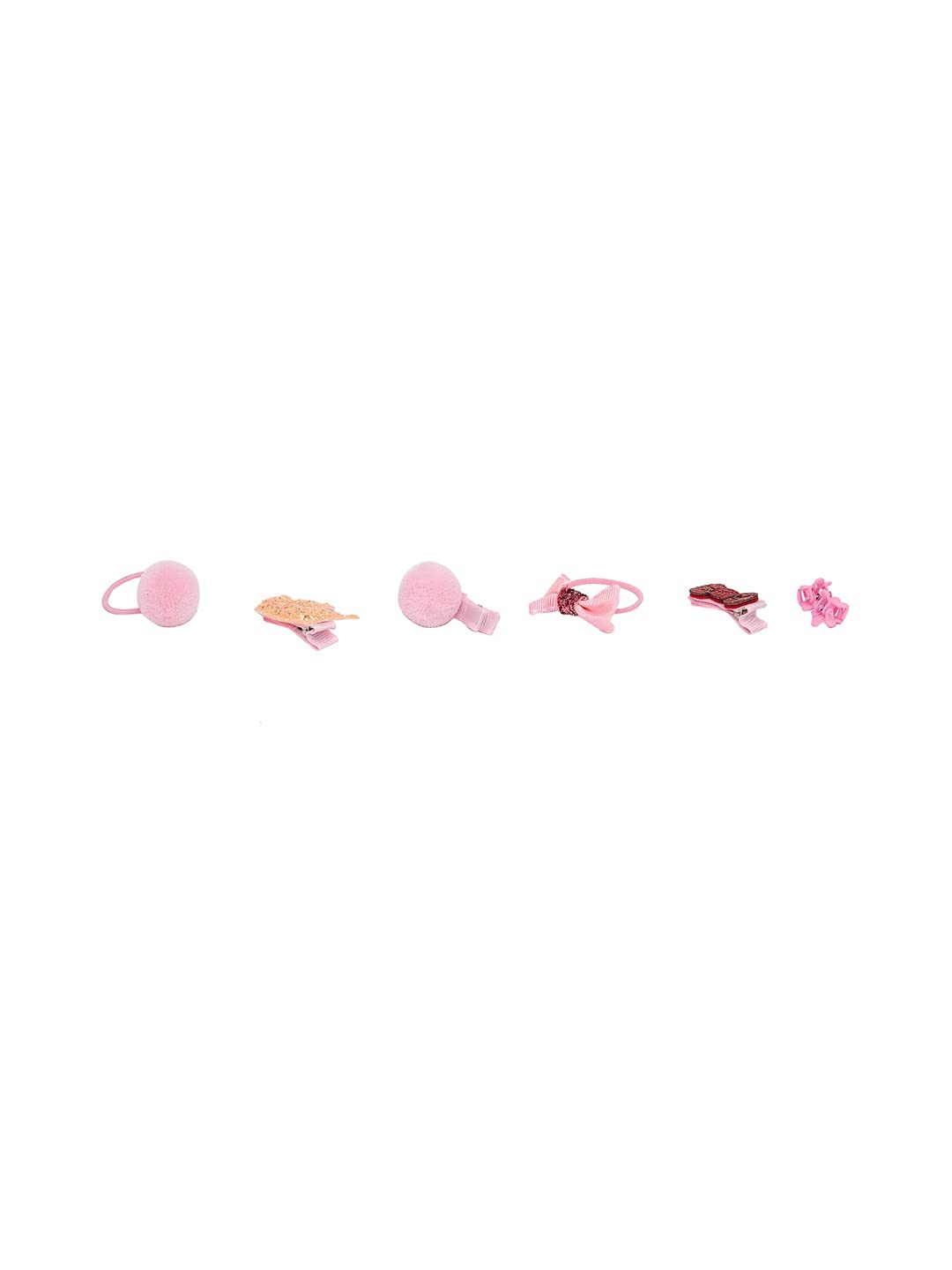 YouBella Hair Jewellery Clip Set for Baby Band for Girls (Pack of 18) (Light Pink)