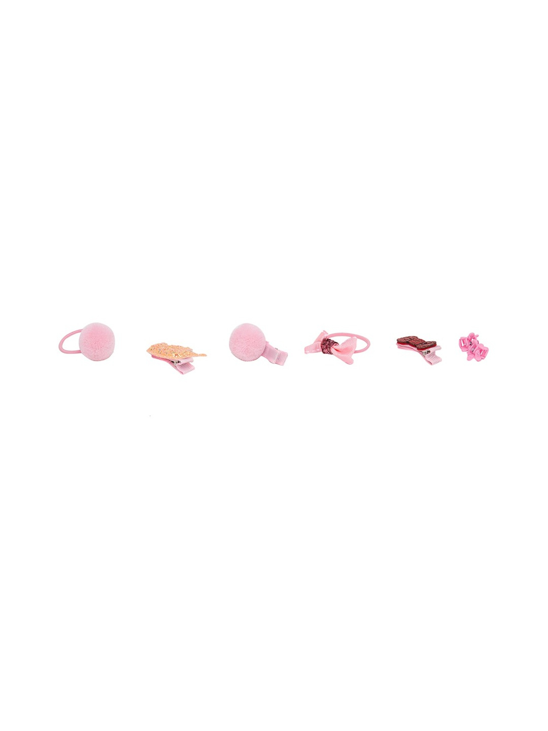 YouBella Set Of 18 Pink Fur Hair Accessories