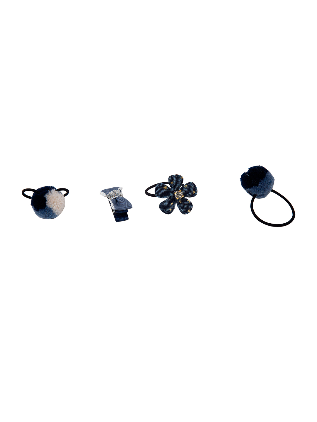 YouBella Blue  Yellow Set of 7 and more Embellished Hair Accessory Set