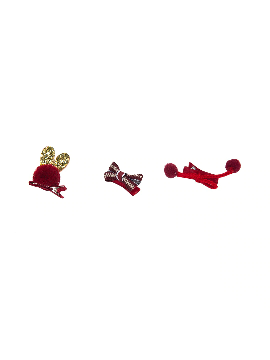 YouBella Set Of 18 Red  Gold-Toned Embellished Hair Accessories