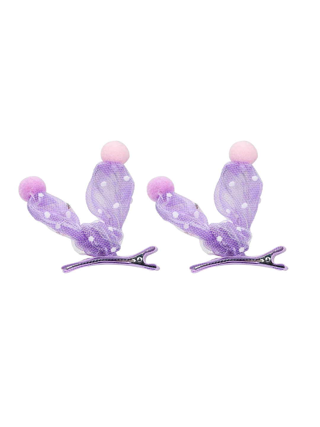 YouBella Hair Jewellery Clip Set for Baby Band for Girls (Pack of 18) (Purple)