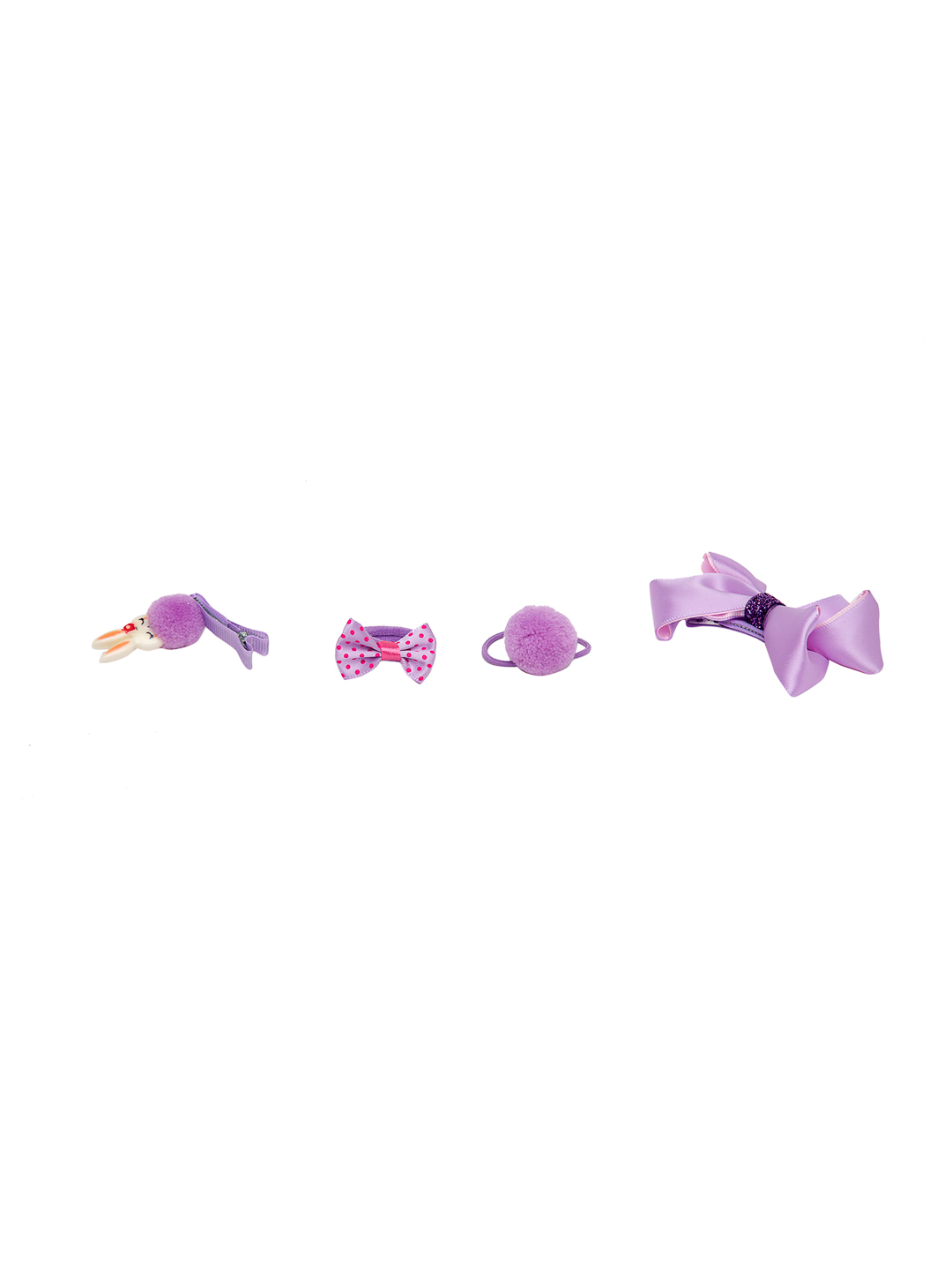 YouBella Purple  Pink Set of 18 Embellished Hair Accessory Set