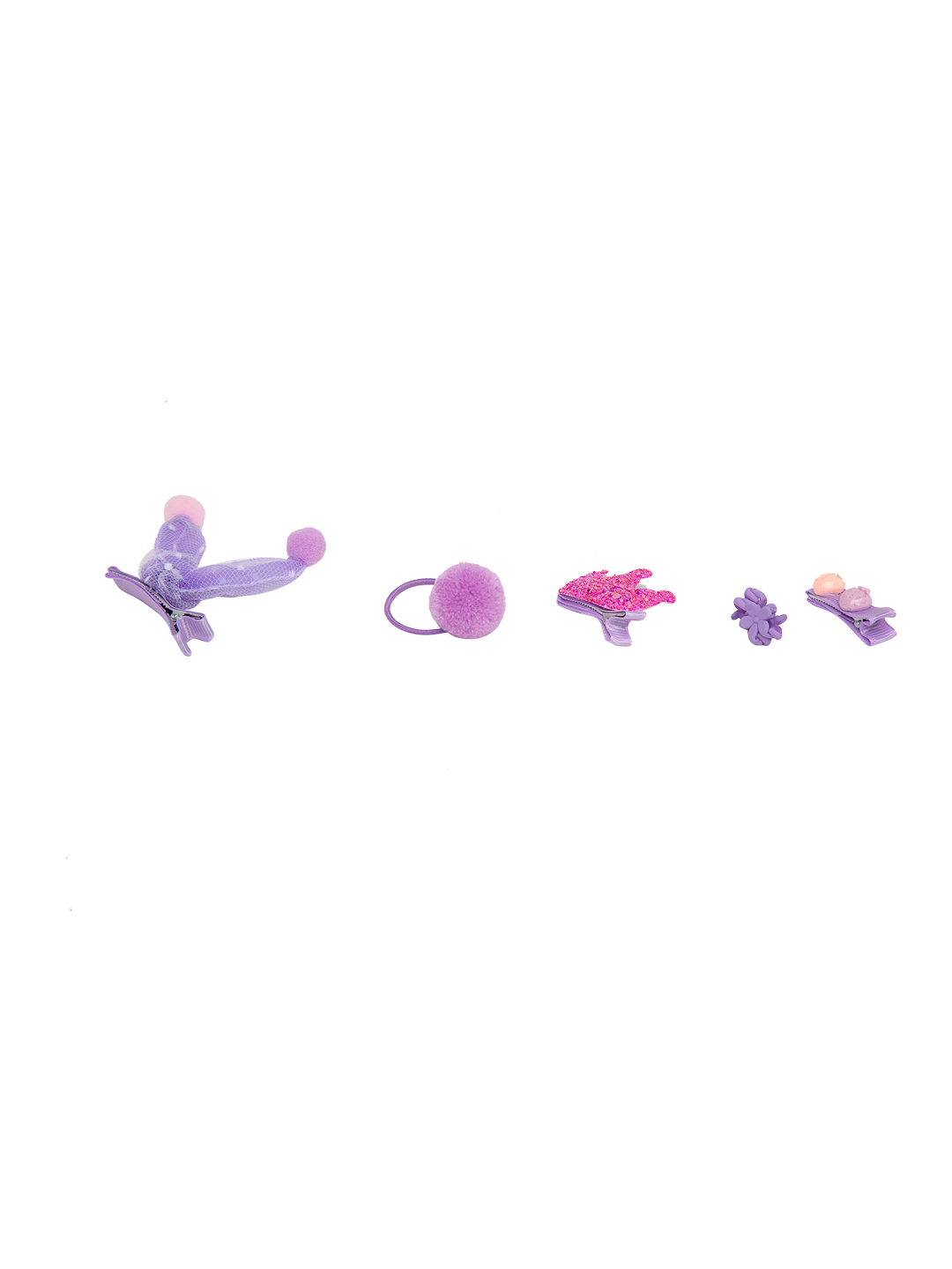 YouBella Purple  Pink Set of 18 Embellished Hair Accessory Set