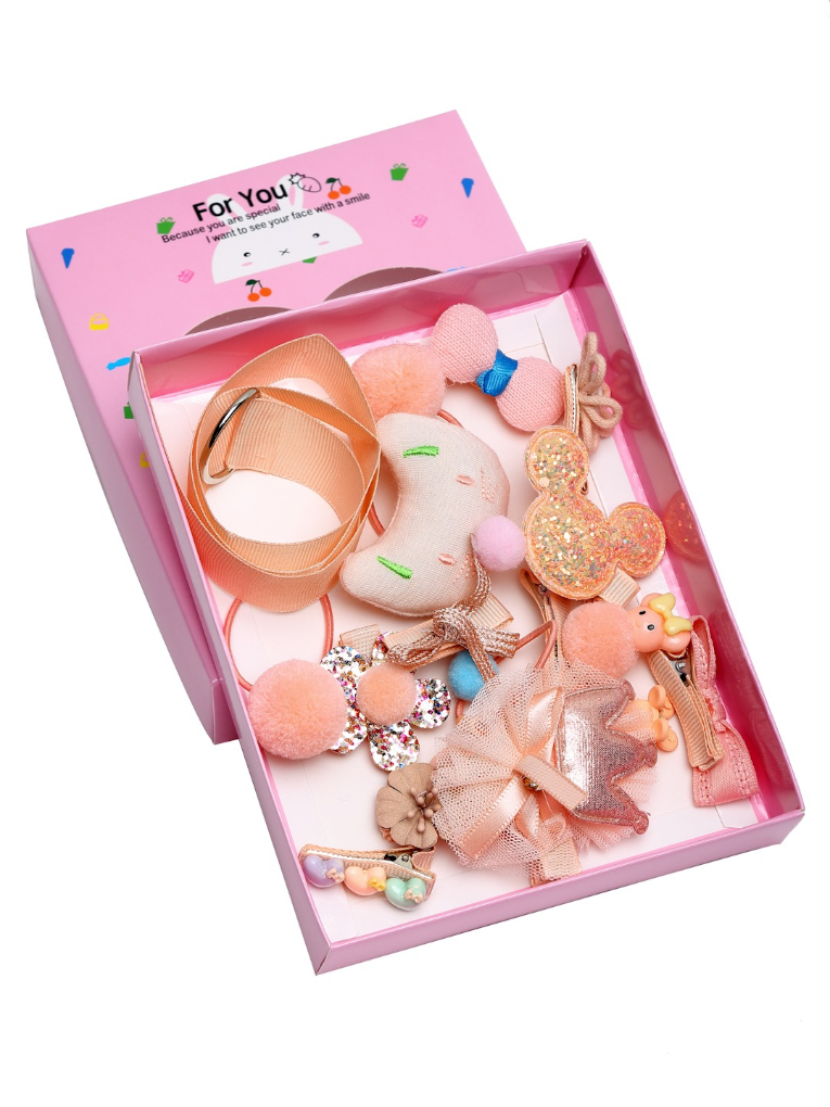 YouBella Peach-Coloured Embellished Hair Accessory Set