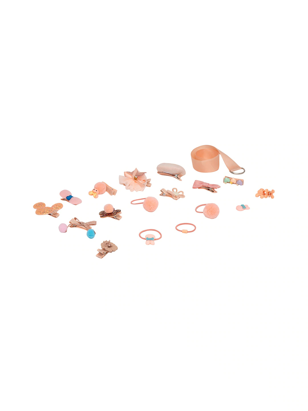 YouBella Peach-Coloured Embellished Hair Accessory Set