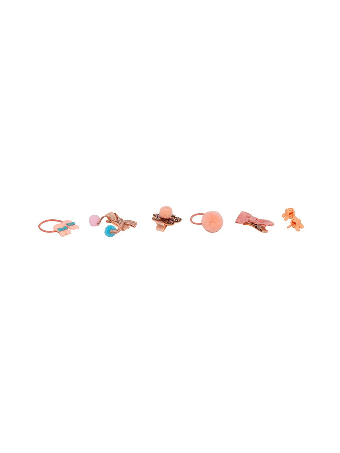 YouBella Peach-Coloured Embellished Hair Accessory Set