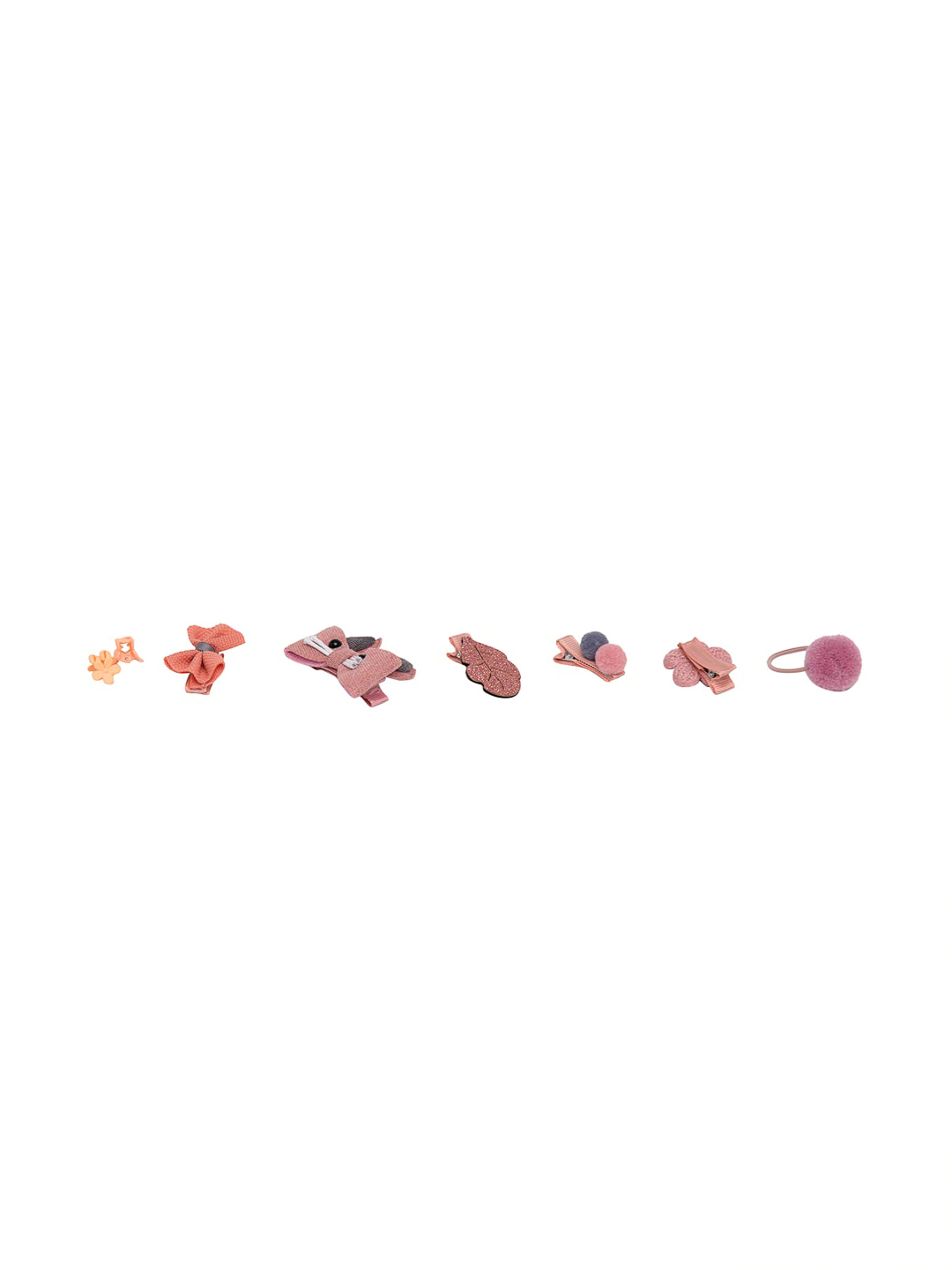 YouBella Pink  Beige Set of 7 and more Embellished Hair Accessory Set