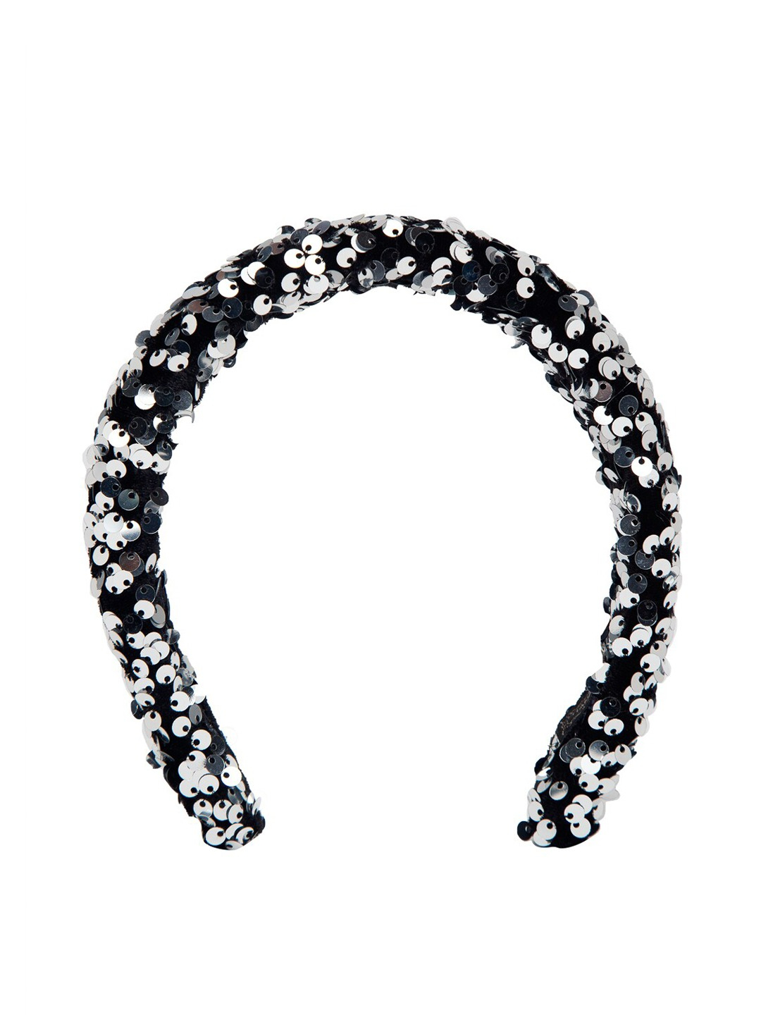 YouBella Women Silver-Toned  Black Embellished Hairband