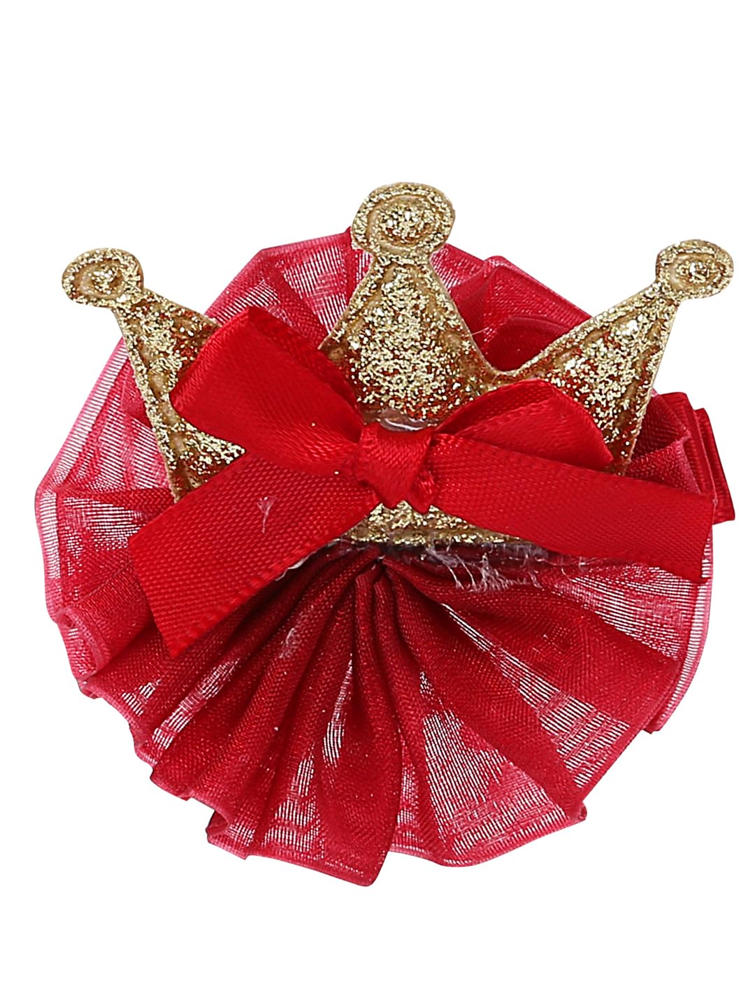 YouBella Hair Jewellery Hair Clips and Bands Set for Girls (Pack of 10) (Red)
