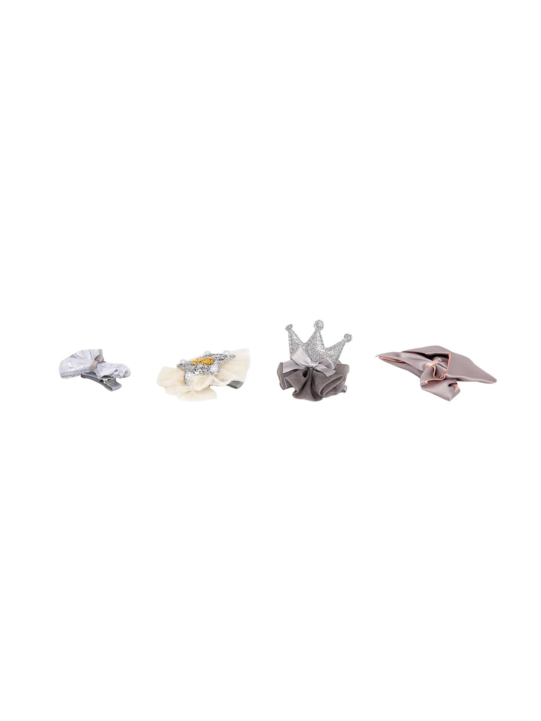 YouBella Hair Jewellery Hair Clips and Bands Set for Girls (Pack of 10) (Grey)