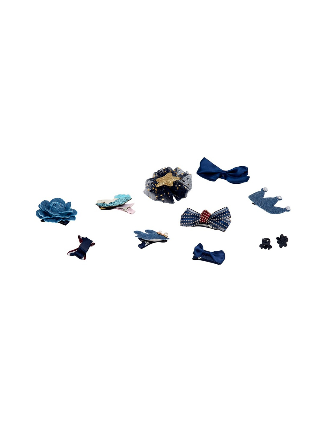 YouBella Multicoloured Set of 10 Embellished Hair Accessory Set