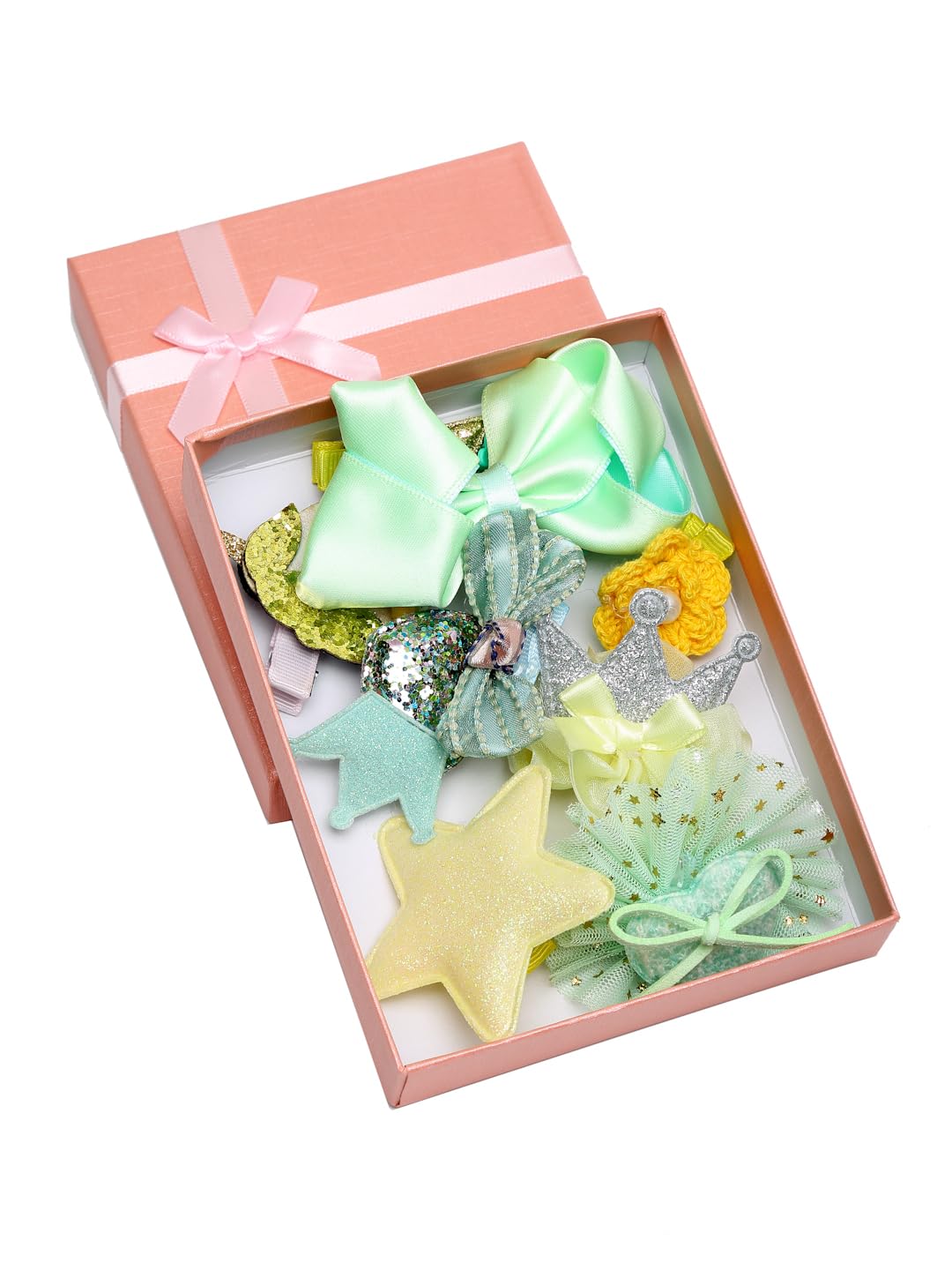 YouBella Hair Jewellery Hair Clips and Bands Set for Girls (Pack of 10) (Multi_Color)
