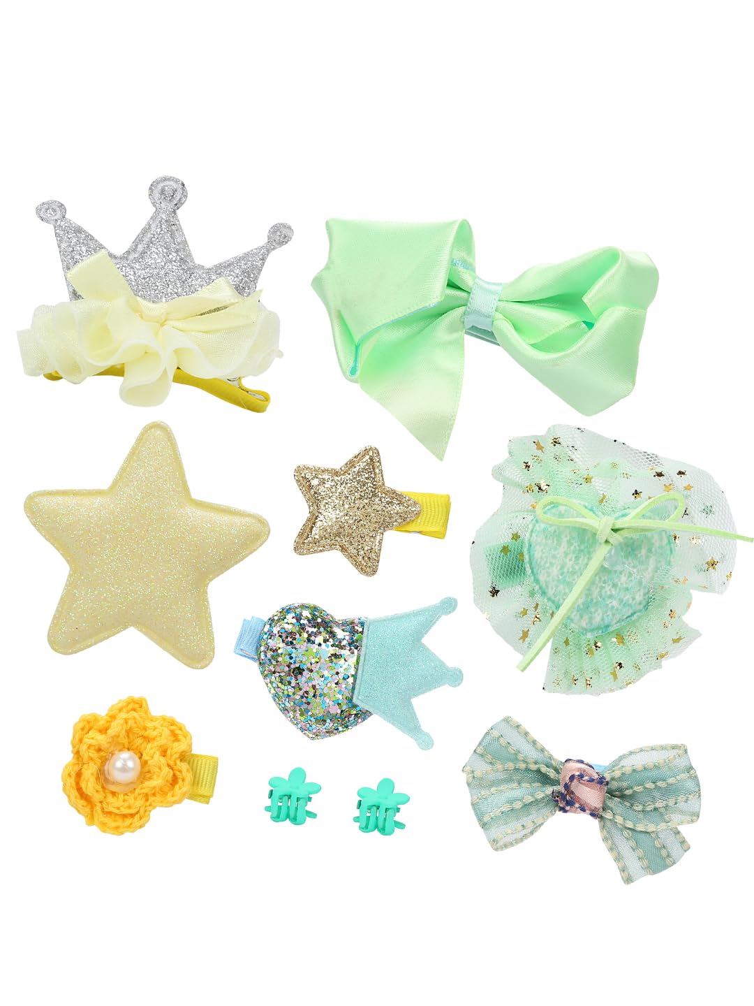 YouBella Hair Jewellery Hair Clips and Bands Set for Girls (Pack of 10) (Multi_Color)