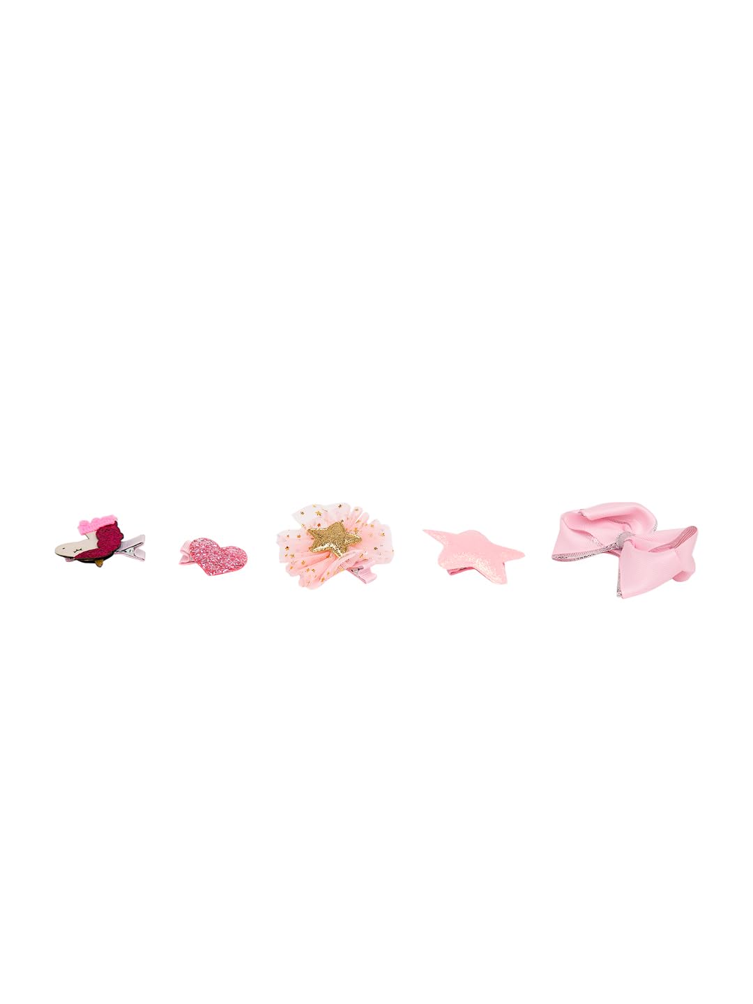 YouBella Hair Jewellery Hair Clips and Bands Set for Girls (Pack of 10) (Pink)