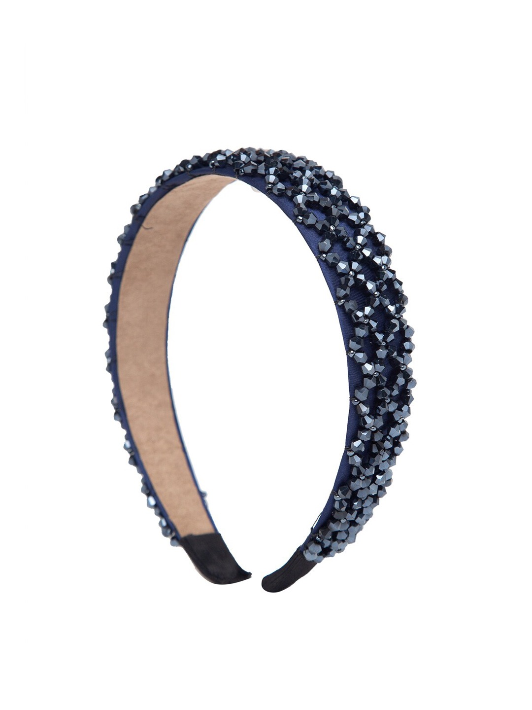 YouBella Hair Jewellery Crystal Stuuded Hair Band Head Band for Girls and Women (Blue)