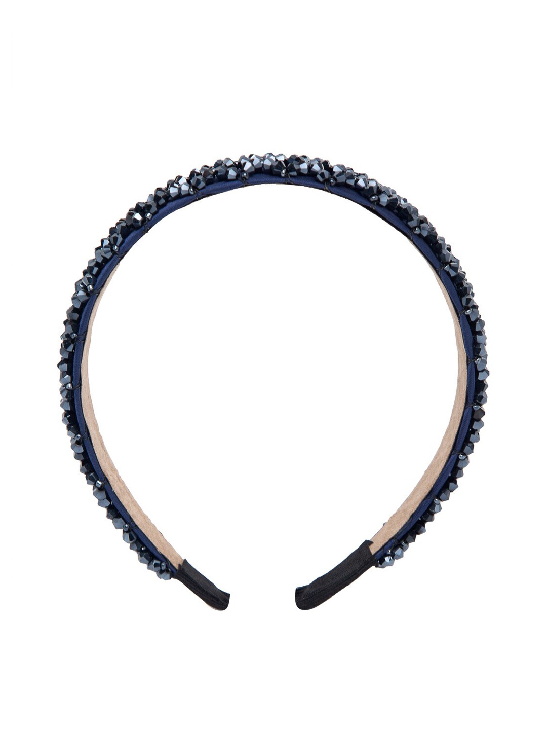 YouBella Hair Jewellery Crystal Stuuded Hair Band Head Band for Girls and Women (Blue)
