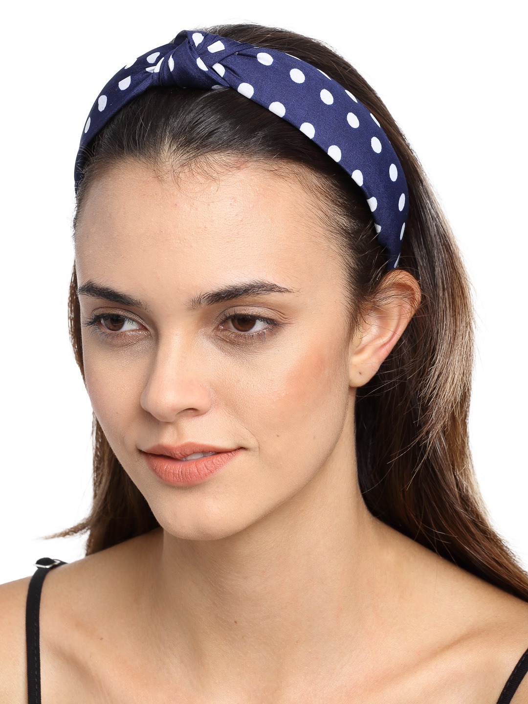 YouBella Hair Jewellery Dotted Hair Band Head Band for Girls and Women (Blue)