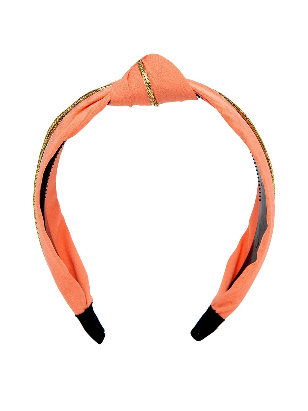 YouBella Peach-Coloured Striped Hairband