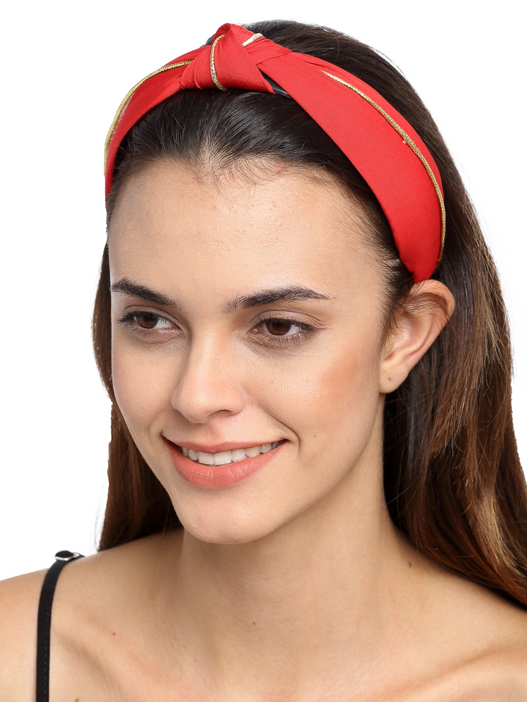 YouBella Jewellery Fabric and Plastic Hair Band Head Band for Girls and Women (Red) (YBHAIR_41393)