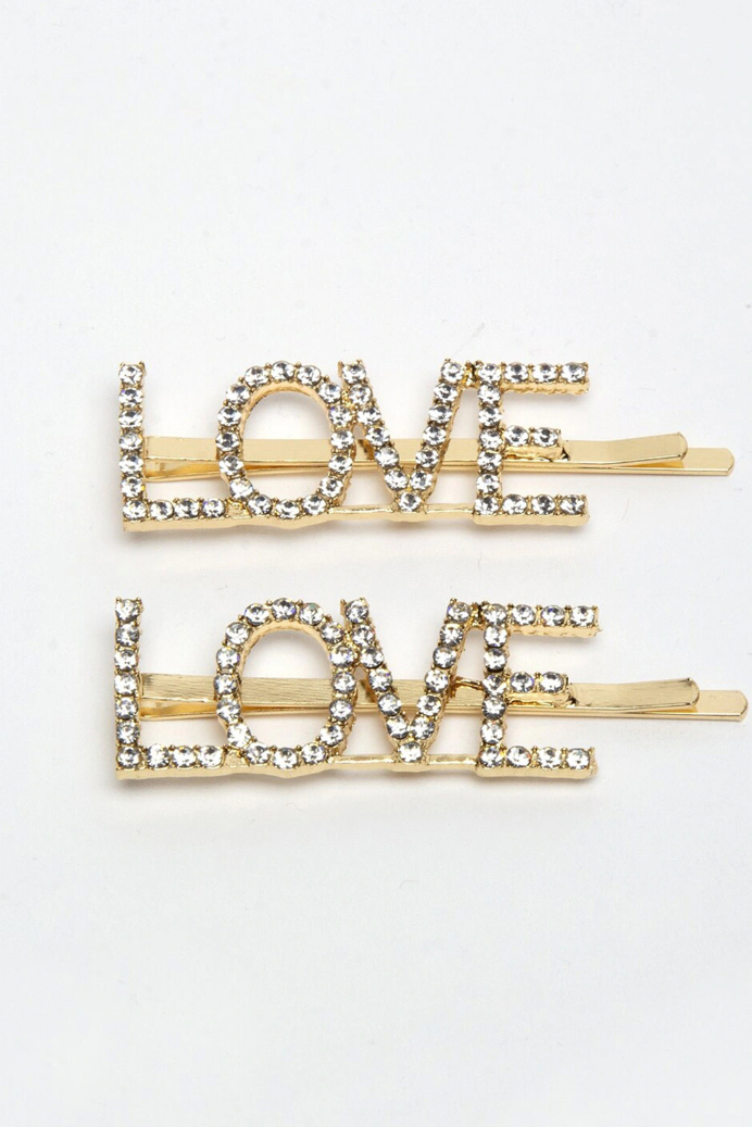 YouBella Gold-Toned & White Set of 2 Embellished Bobby Pins