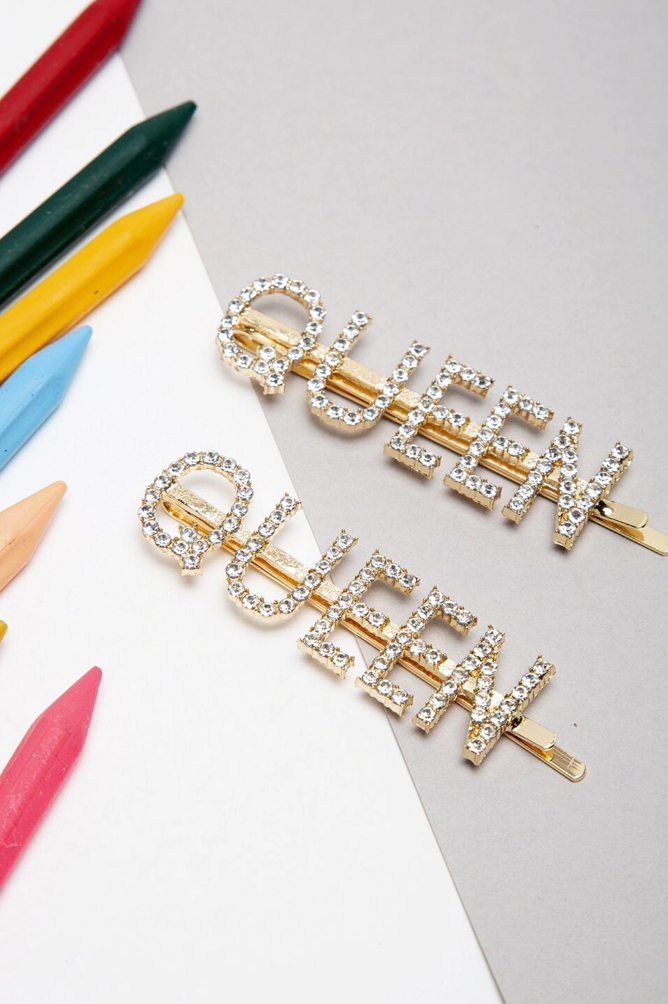YouBella Gold-Toned & White Set of 2 Embellished Hair Accessory Set