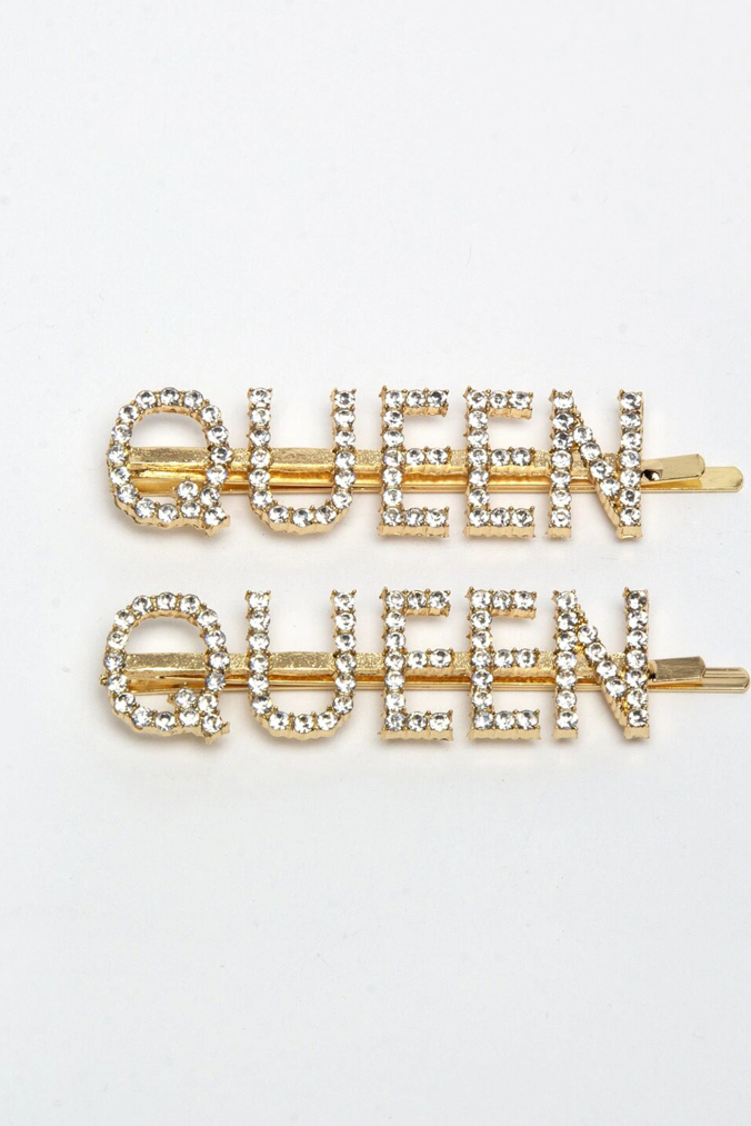 YouBella Gold-Toned & White Set of 2 Embellished Hair Accessory Set