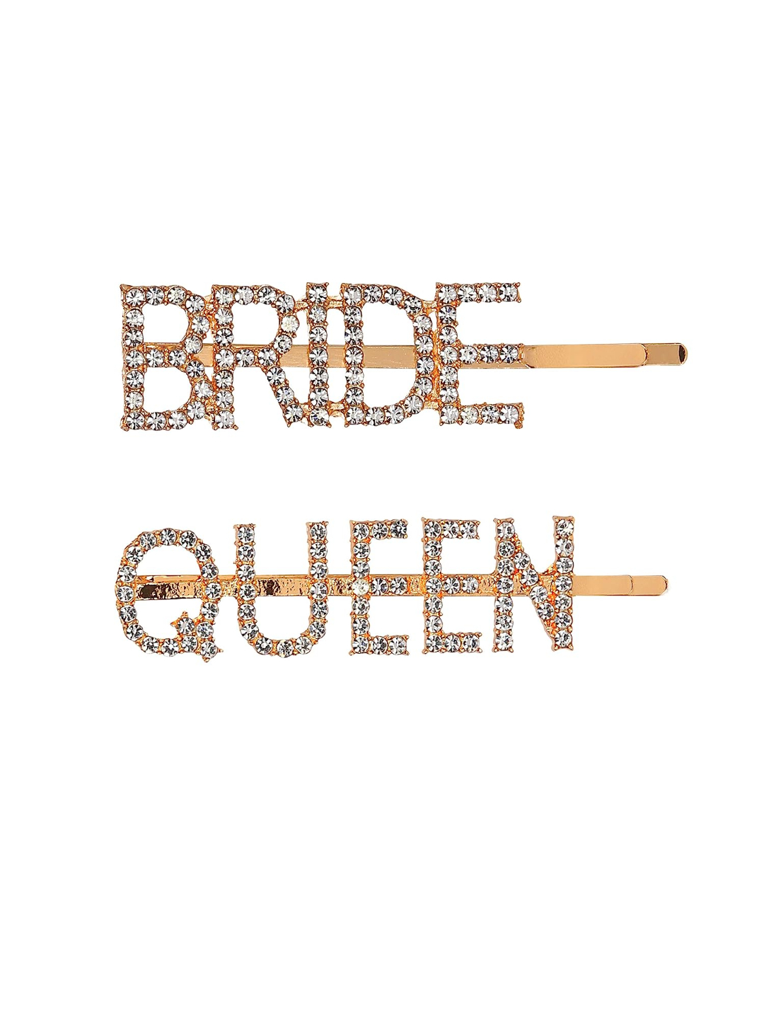 YouBella Jewellery Hair Accessories Golden Crystal Combo of 2 Hair Pin Hair Clip for Girls and Women (Style 1)