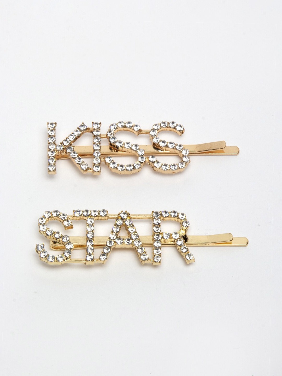 YouBella Jewellery Hair Accessories Golden Crystal Combo of 2 Hair Pin Hair Clip for Girls and Women (Style 3)