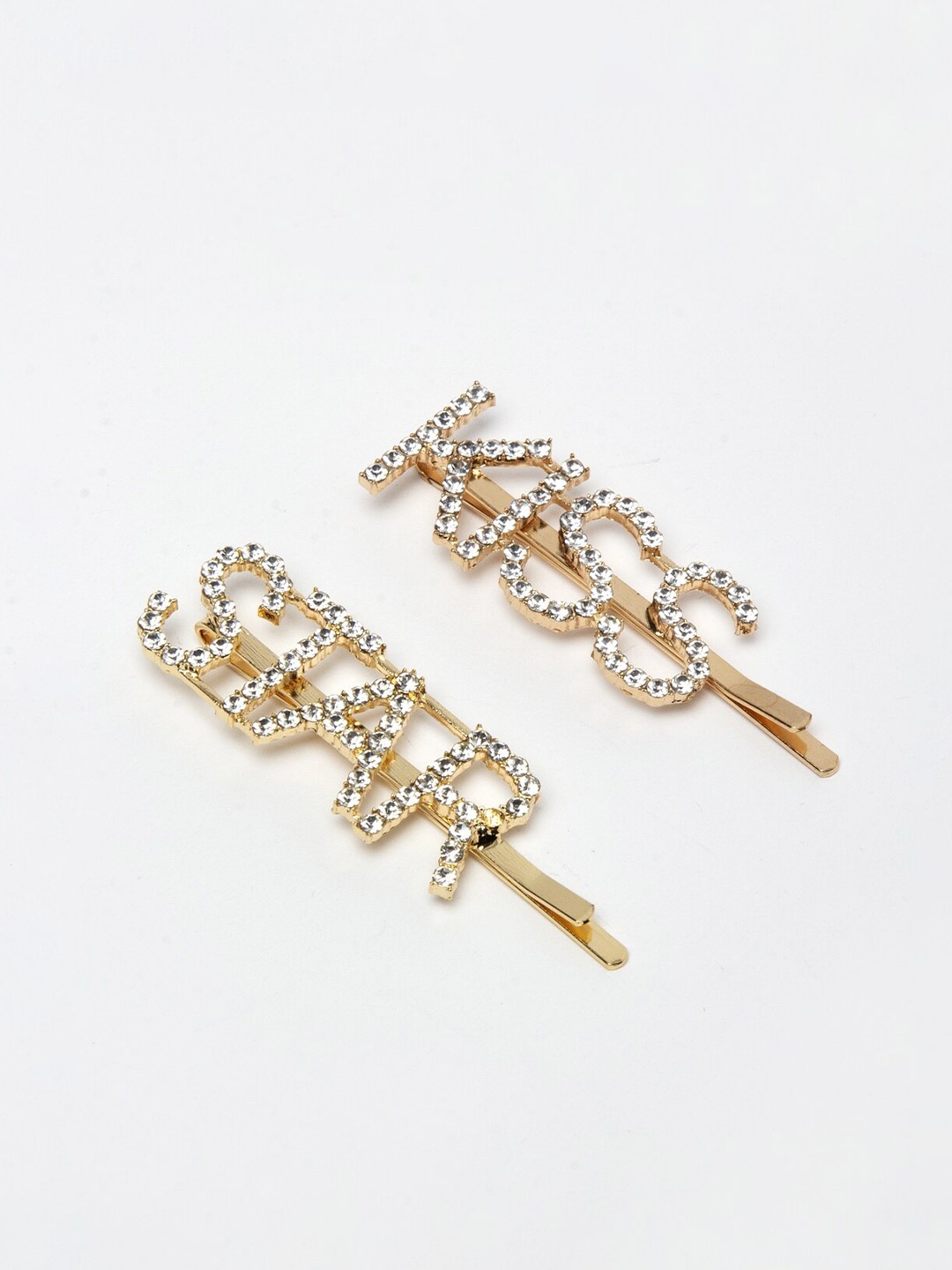 YouBella Jewellery Hair Accessories Golden Crystal Combo of 2 Hair Pin Hair Clip for Girls and Women (Style 3)
