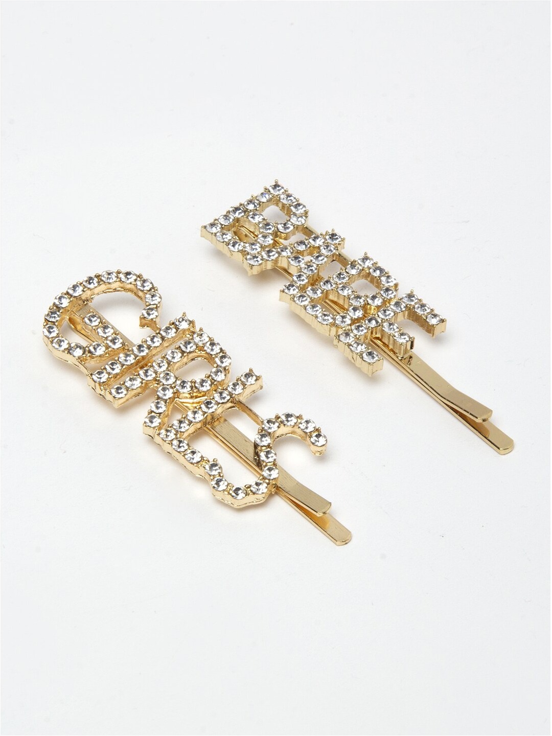 YouBella Jewellery Hair Accessories Golden Crystal Combo of 2 Hair Pin Hair Clip for Girls and Women (Style 4)